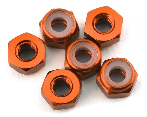 [175-17514] 175RC Lightweight Aluminum M3 Lock Nuts (Orange) (6)