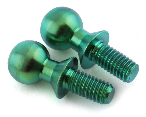 [175-18046] 175RC 5.5x6mm Titanium Ball Studs (Green) (2)