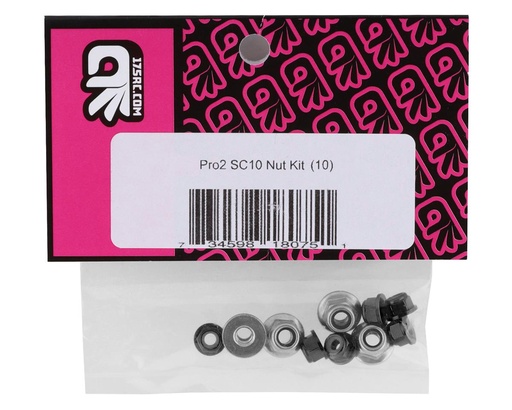 [175-18139] 175RC Pro2 Sc10 Nut Kit (Black) (10)