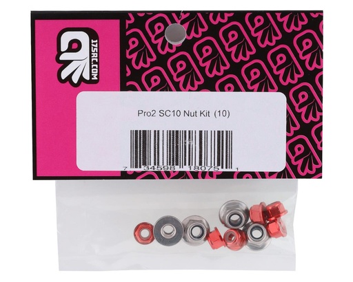 [175-18140] 175RC Pro2 Sc10 Nut Kit (Red) (10)