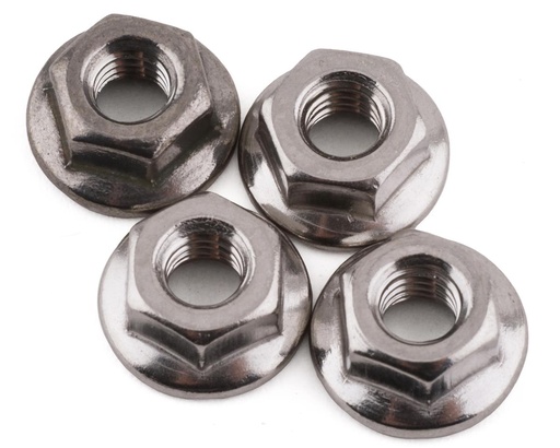 [175-18164] 175RC HD Stainless Steel 4mm Serrated Wheel Nuts for Traxxas Drag Slash (Silver)