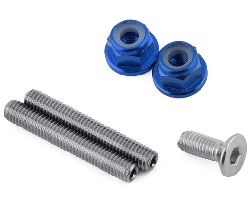 [175-18169] 175RC RB10 "Ti-Look" Lower Arm Studs (Blue) (2)