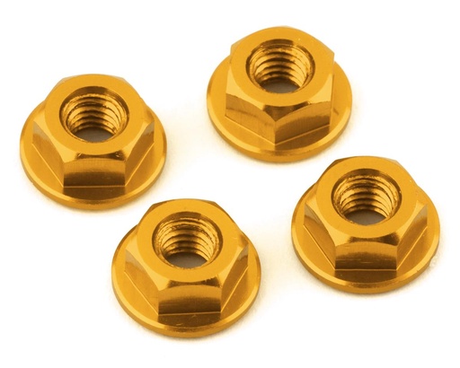 [175-18241] 175RC Yokomo YZ-2 DTM 3.1 Aluminum Serrated Wheel Nuts (Gold)