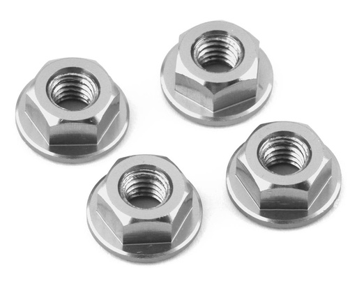 [175-18244] 175RC Yokomo YZ-2 DTM 3.1 Aluminum Serrated Wheel Nuts (Silver)