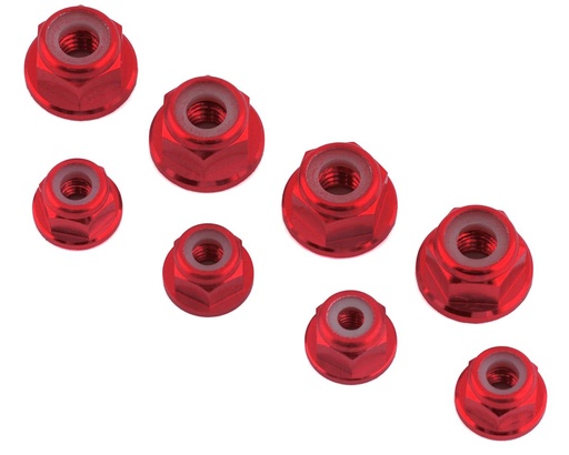 [175-18283] 175RC Associated DR10M Aluminum Nut Kit (Red) (8)
