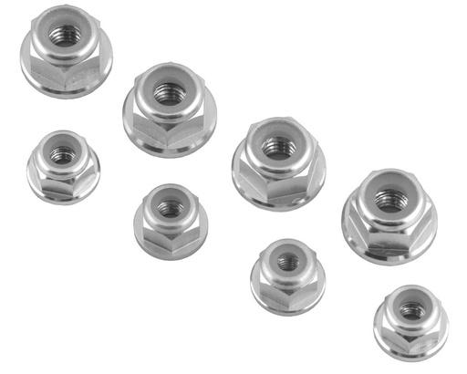 [175-18290] 175RC Associated DR10M Aluminum Nut Kit (Natural) (8)