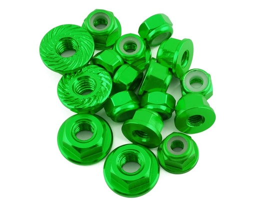 [175-18341] 175RC Associated B6.4/B6.4D Aluminum Nut Kit (Green) (17)