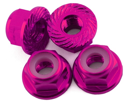 [175-18434] 175RC 4mm Locking Wheel Nuts for Traxxas Hoss (Pink) (4)