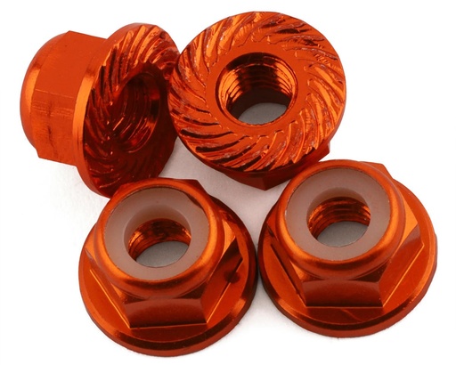 [175-18438] 175RC 4mm Locking Wheel Nuts for Traxxas Hoss (Orange) (4)