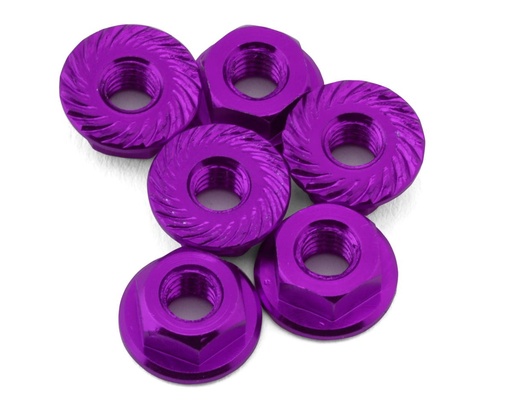 [175-18595] 175RC Team Associated RC10B74.2D CE Aluminum Serrated Wheel Nuts (Purple) (6)