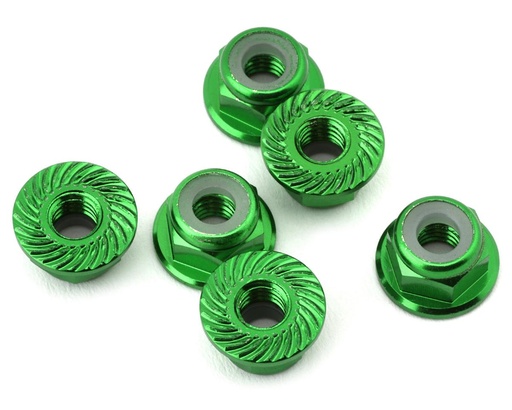 [175-18642] 175RC Aluminum Serrated Wheel Nuts for Traxxas Slash 4x4 (Green) (6)