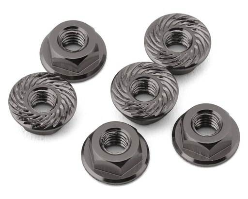 [175-18729] 175RC Associated RC10B7 Serrated Wheel Nuts (Grey) (6)