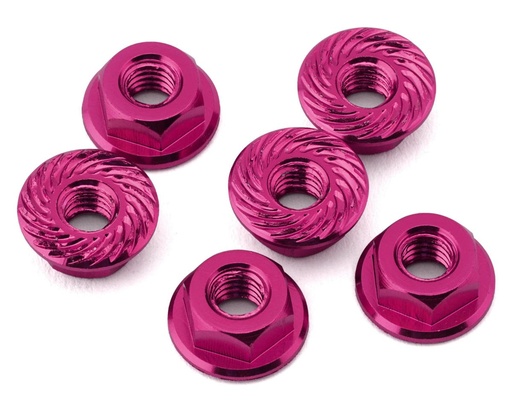 [175-18731] 175RC Associated RC10B7 Serrated Wheel Nuts (Pink) (6)