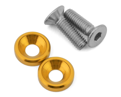 [175-18782] 175RC Yokomo RookieSpeed RS1.0 Motor Screws (Gold) (2)
