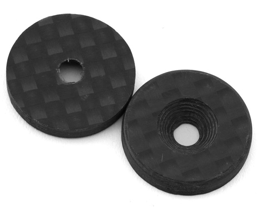 [175-18804] 175RC Team Associated RC10B7 Carbon Fiber Wing Buttons (2)