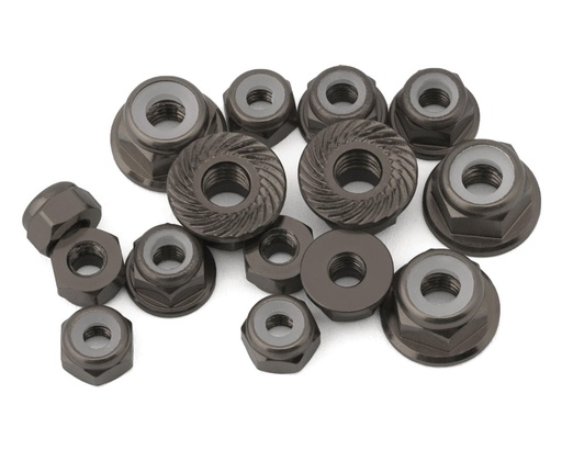[175-18845] 175RC Team Associated DC10 Lightweight Aluminum Nuts Kit (Grey) (15)