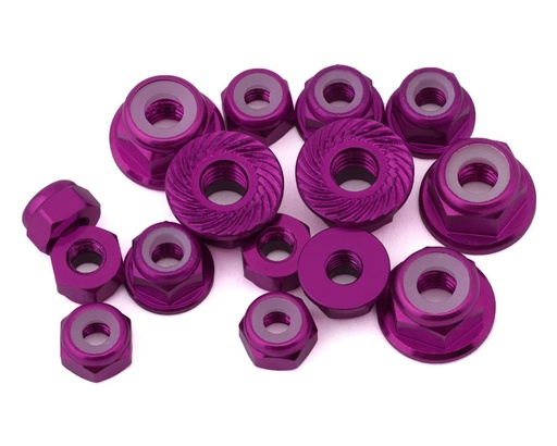 [175-18846] 175RC Team Associated DC10 Lightweight Aluminum Nuts Kit (Purple) (15)