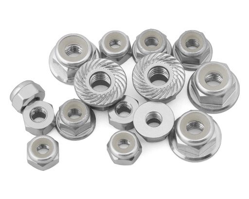 [175-18849] 175RC Team Associated DC10 Lightweight Aluminum Nuts Kit (15) (Silver)