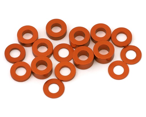 [175-18853] 175RC Team Associated DC10 Aluminum Ball Stud Spacers Kit (Orange) (16)