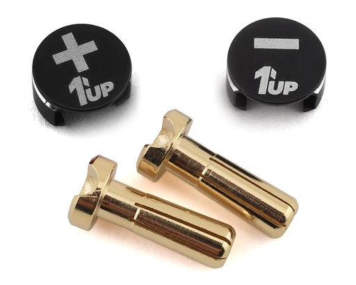[1UP190411] 1UP Racing LowPro Bullet Plug Grips w/4mm Bullets (Black/Black)