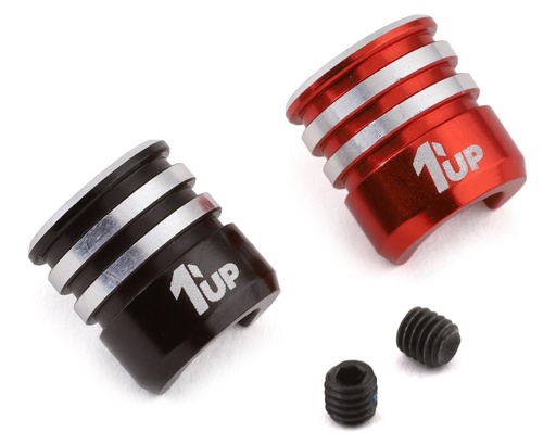 [1UP190434] 1UP Racing Heatsink Bullet Plug Grips (Black/Red) (Fits LowPro Bullet Plugs)