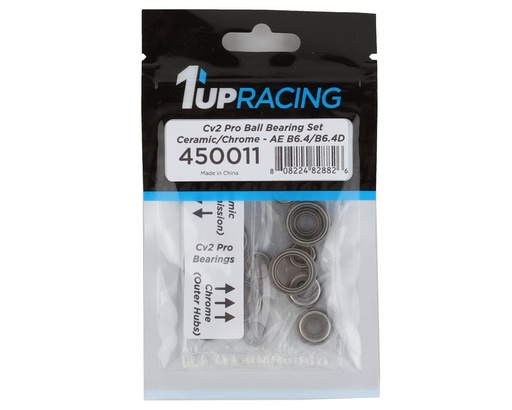 [1UP450011] 1UP Racing AE B6.4/B6.4D Cv2 Pro Bearing Set (Ceramic/Chrome)