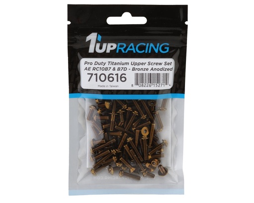 [1UP710616] 1UP Racing RC10B7/RC10B7D Pro Duty Titanium Upper Screw Set (Bronze) (73)
