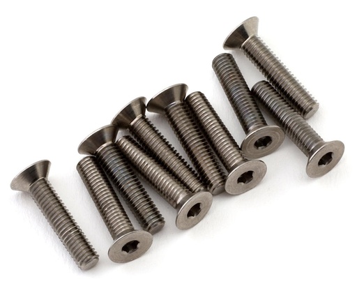 [1UP730014] 1UP Racing Titanium Pro Duty Flat Head Screws (10) (3x4mm)