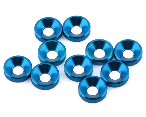 [1UP80319] 1UP Racing 3mm Countersunk Washers (Blue) (10)