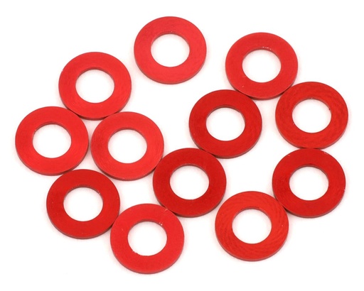 [1UP80332] 1UP Racing 3x6mm Precision Aluminum Shims (Red) (12) (0.5mm)