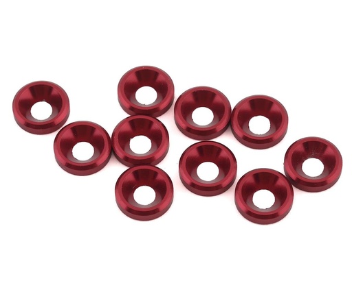 [1UP80339] 1UP Racing 3mm Countersunk Washers (Red) (10)