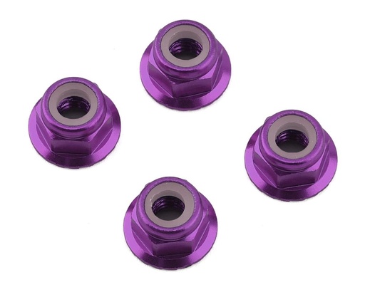 [1UP80522] 1UP Racing 4mm Serrated Aluminum Locknuts (Purple) (4)