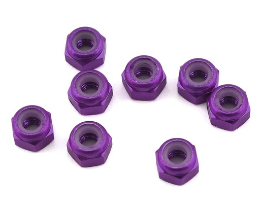 [1UP80525] 1UP Racing 3mm Aluminum Locknuts (Purple) (8)