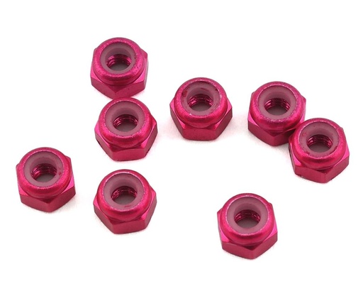 [1UP80545] 1UP Racing 3mm Aluminum Locknuts (Pink) (8)