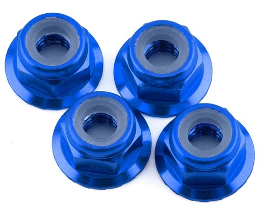 [1UP80592] 1UP Racing 4mm Serrated Aluminum Locknuts (Dark Blue) (4)