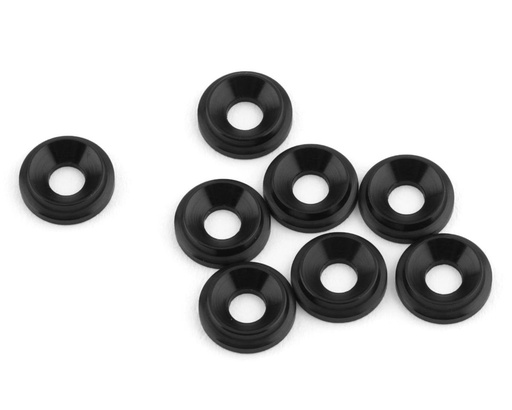[1UP820009] 1UP Racing 3mm LowPro Countersunk Washers (Black) (8)