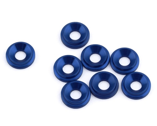 [1UP820109] 1UP Racing 3mm LowPro Countersunk Washers (Dark Blue) (8)