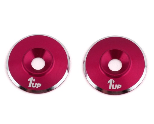 [1UP820421] 1UP Racing 3mm LowPro Wing Washers (Hot Pink Shine) (2)