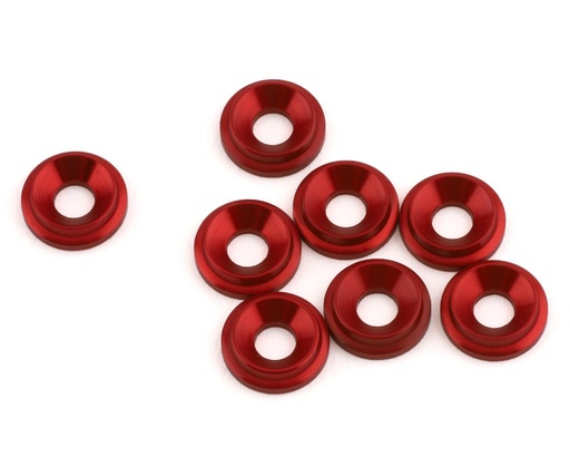 [1UP820509] 1UP Racing 3mm LowPro Countersunk Washers (Red) (8)