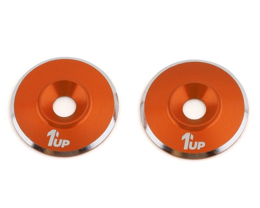 [1UP820621] 1UP Racing 3mm LowPro Wing Washers (Orange Shine) (2)