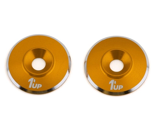 [1UP820721] 1UP Racing 3mm LowPro Wing Washers (Gold Shine) (2)