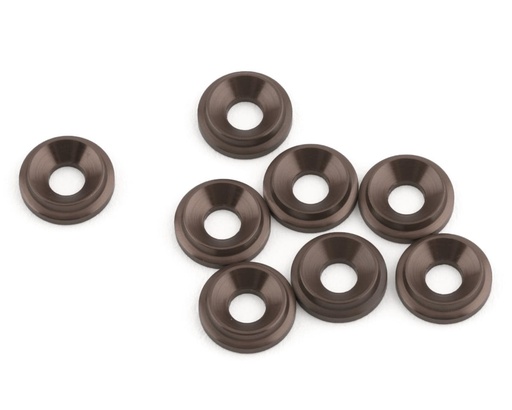 [1UP820909] 1UP Racing 3mm LowPro Countersunk Washers (Gunmetal) (8)