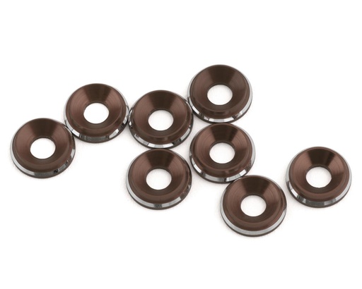 [1UP820919] 1UP Racing 3mm LowPro Countersunk Washers (Gunmetal Shine) (8)