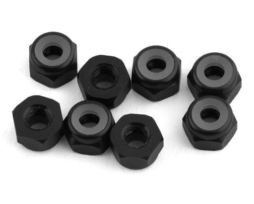 [1UP870002] 1UP Racing 3mm Aluminum Locknuts (Black) (8)