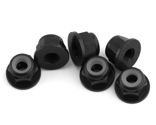 [1UP870003] 1UP Racing 3mm Aluminum Flanged Locknuts (Black) (6)