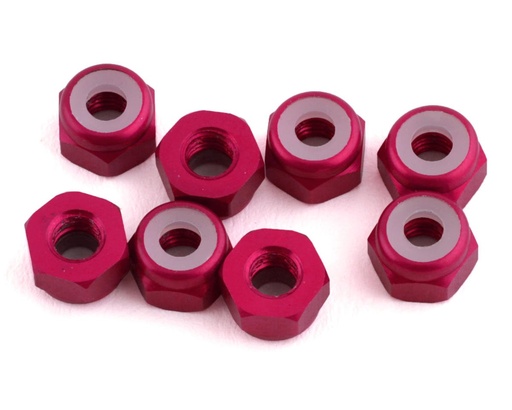 [1UP870402] 1UP Racing 3mm Aluminum Locknuts (Hot Pink) (8)