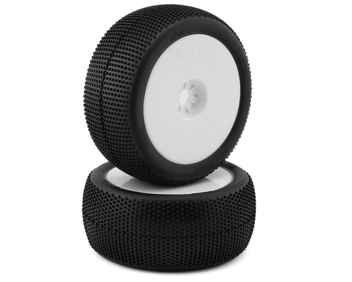 [TZO-TZT202M-W] TZO Tires 202 1/8 Truggy Pre-Glued Tire Set (White) (2) (Medium)