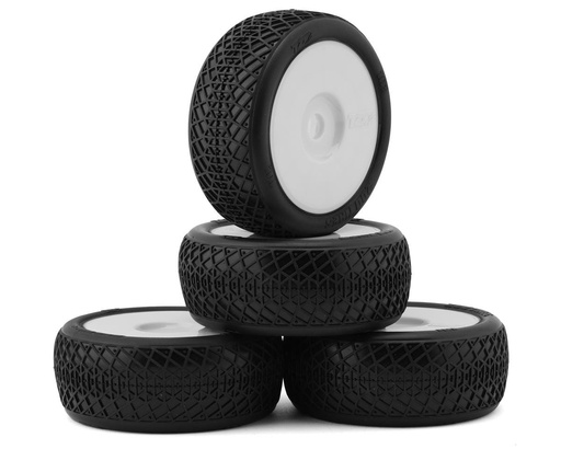 [TZO-TZK101US-W-N] TZO Tires 101 1/8 Buggy Non-Glued Tire Set (White) (4) (Ultra Clay)