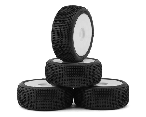 [TZO-TZK402SS-W-N] TZO Tires 402 1/8 Buggy Non-Glued Tire Set (White) (4) (Super Clay)
