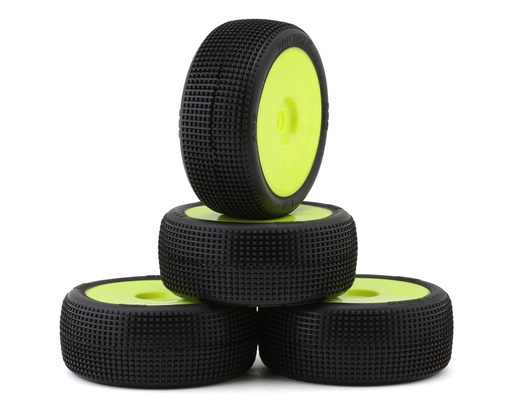 [TZO-TZK402S-Y-N] TZO Tires 402 1/8 Buggy Non-Glued Tire Set (Yellow) (4) (Supreme Clay)